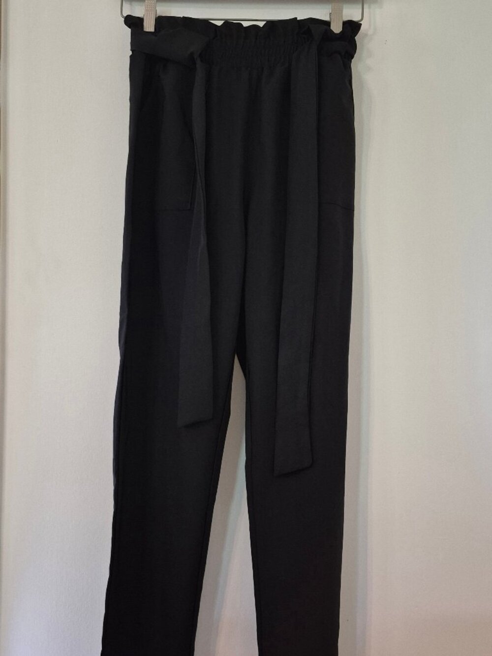 Paperbag Waist XS Pants High Rise Tie Belt Tapered 90s‎ Minimalism Scandi Model